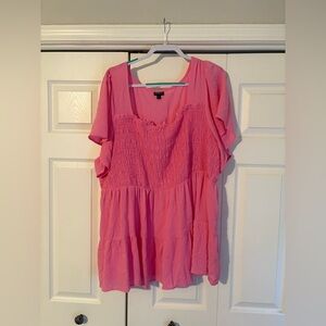 Torrid Pink Smocked Blouse